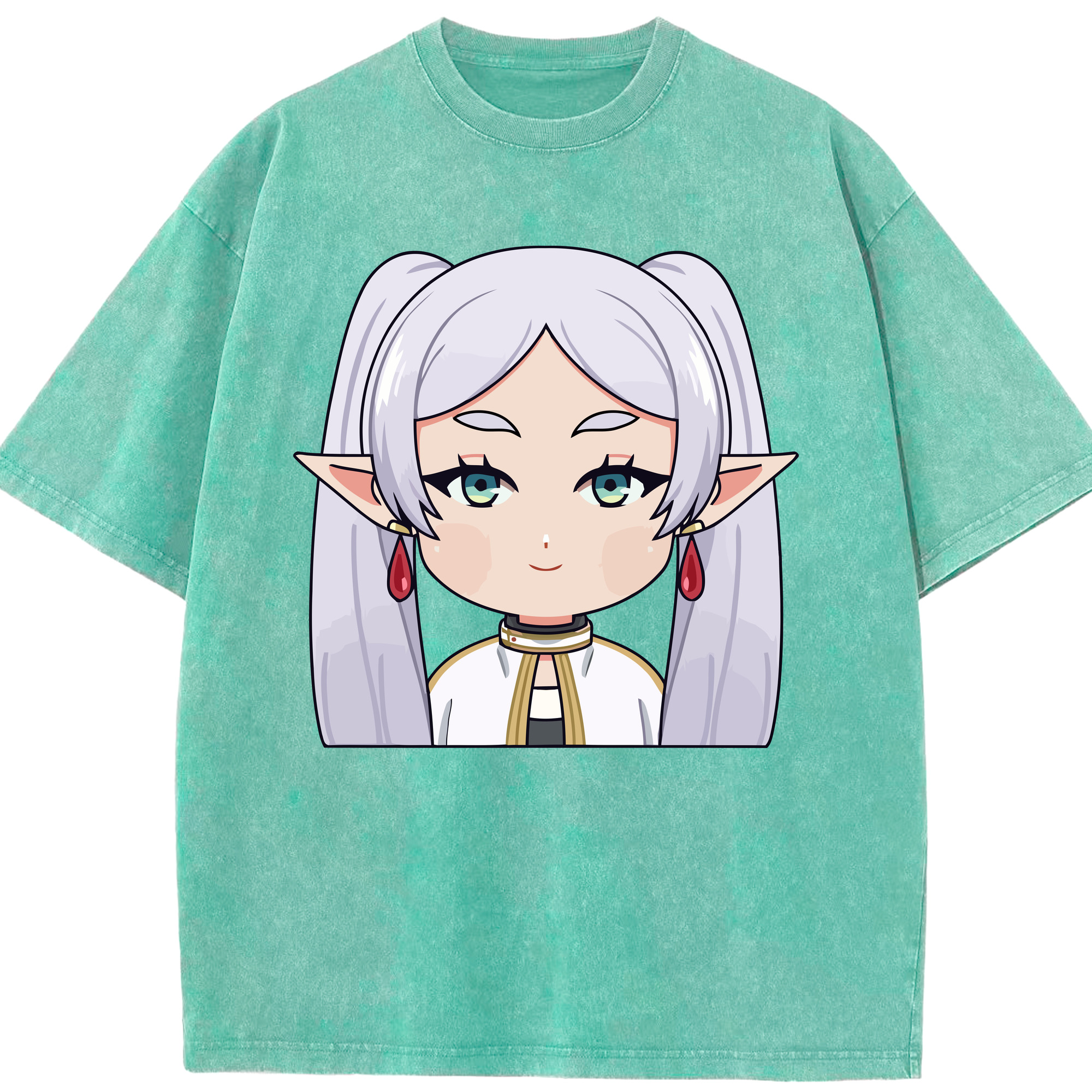 （画像用） 葬送のフリーレン Frieren 綿100% ヴィンテージ風 半袖Tシャツ（フロントプリント）